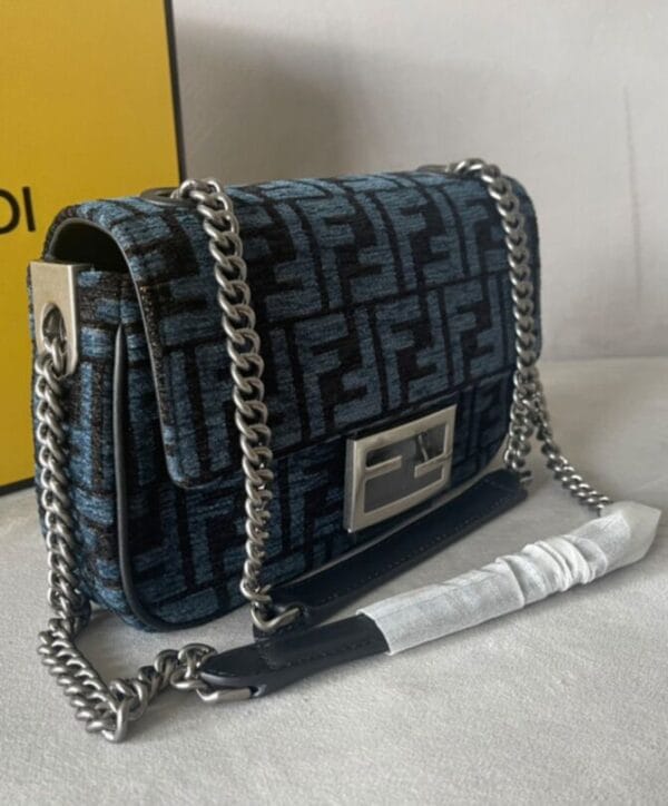 Fendi Baguette Chain Midi 8BR793 Dark Blue - Image 3