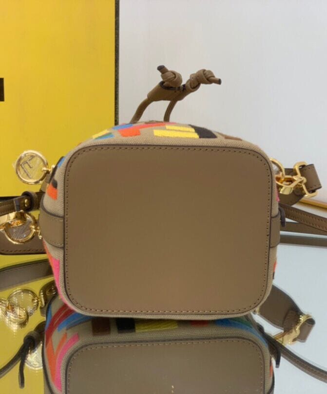 Fendi Mon Tresor Multicolor FF Canvas Mini Bag 8BS010 Polychrome - Image 3