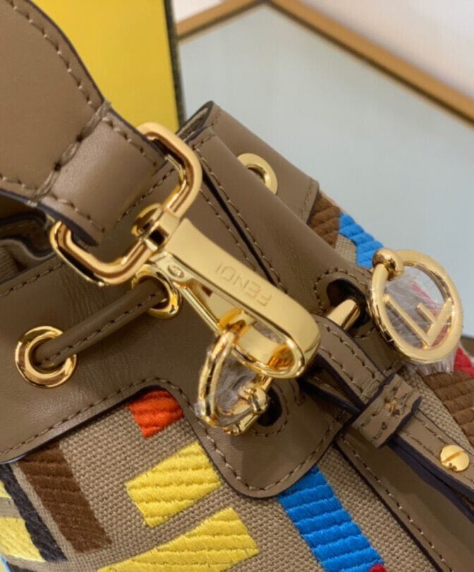 Fendi Mon Tresor Multicolor FF Canvas Mini Bag 8BS010 Polychrome - Image 4