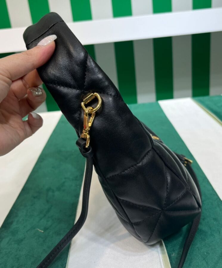 Prada Nappa-leather Mini Bag With Topstitching 1BA384 Black - Image 7