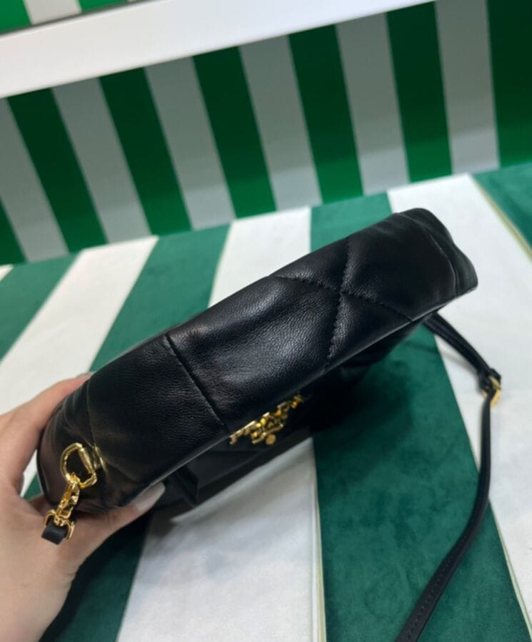 Prada Nappa-leather Mini Bag With Topstitching 1BA384 Black - Image 9