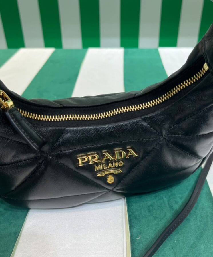 Prada Nappa-leather Mini Bag With Topstitching 1BA384 Black - Image 10