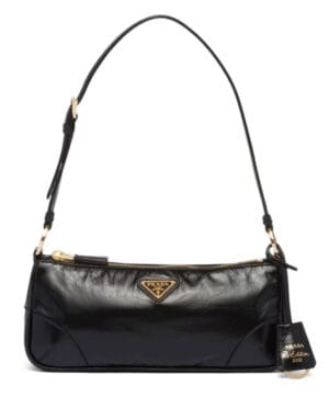Prada Re-Edition 2002 Small Leather Shoulder Bag 1BC201 Black