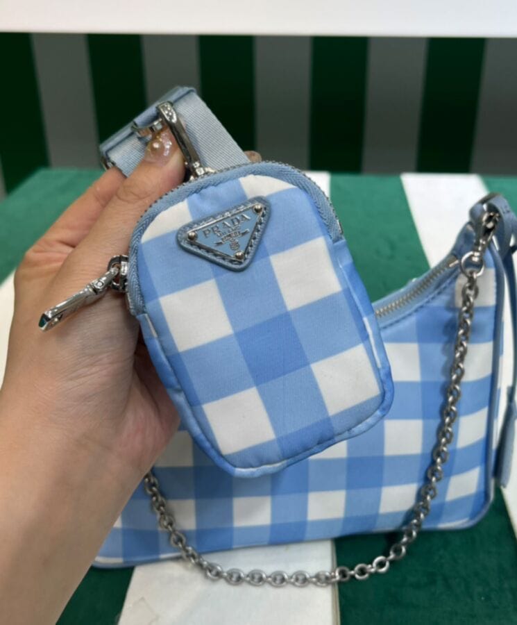 Prada Re-Edition 2005 Printed Re-Nylon Bag 1BH204 Blue - Image 6