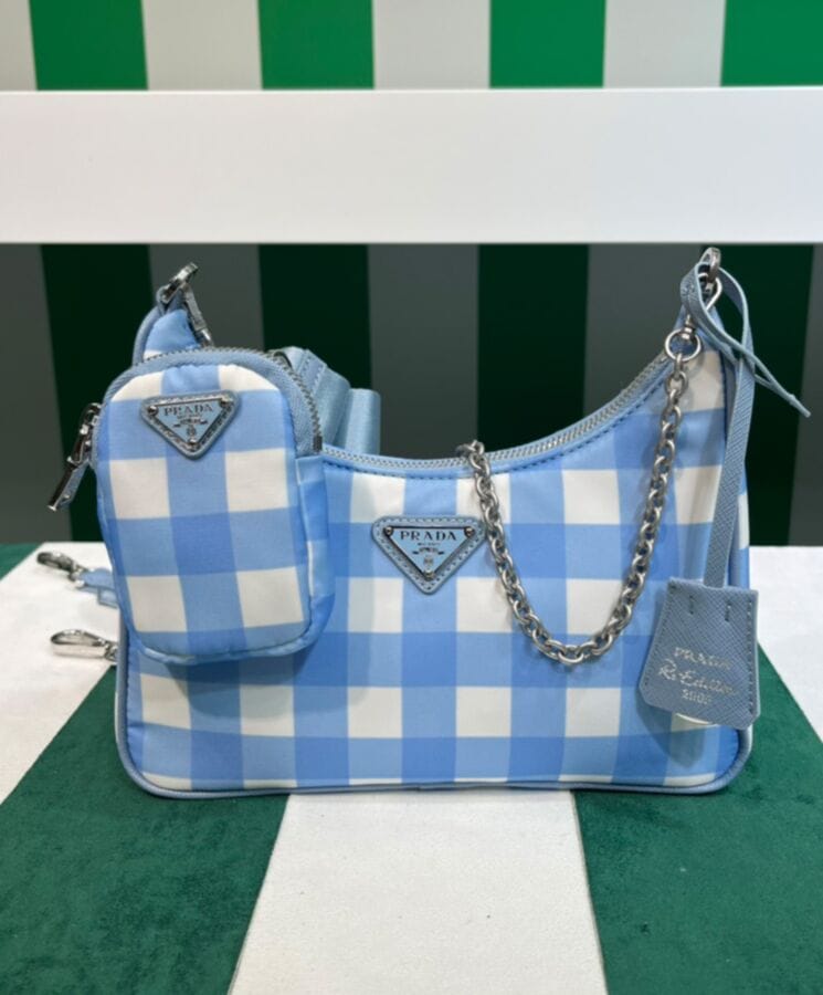 Prada Re-Edition 2005 Printed Re-Nylon Bag 1BH204 Blue - Image 5