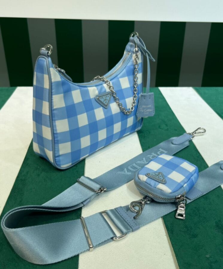 Prada Re-Edition 2005 Printed Re-Nylon Bag 1BH204 Blue - Image 4