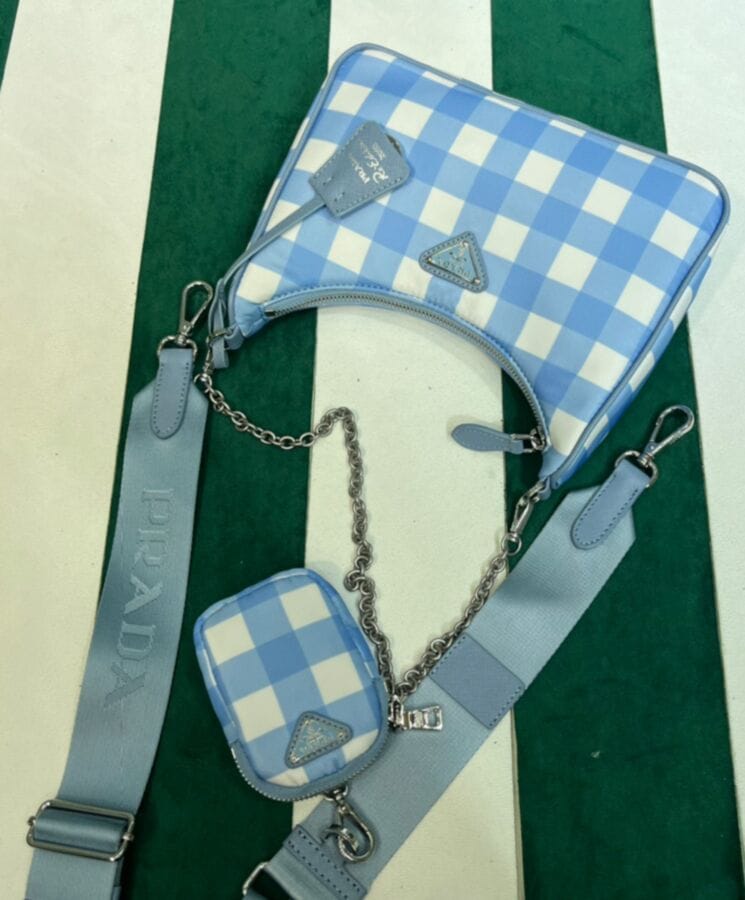 Prada Re-Edition 2005 Printed Re-Nylon Bag 1BH204 Blue - Image 3