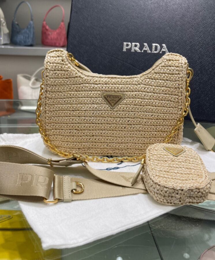 Prada Re-Edition 2005 Raffia Bag 1BH204 - Image 5