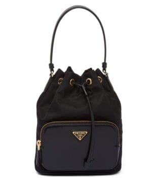 Prada Re-Nylon And Brushed Leather Bag 1BH038 Black