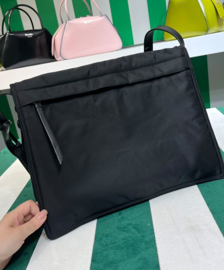 Prada Re-Nylon Large Padded Shoulder Bag 1BD256 Black - Image 7