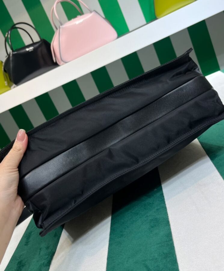 Prada Re-Nylon Large Padded Shoulder Bag 1BD256 Black - Image 6