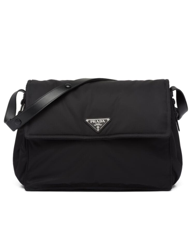 Prada Re-Nylon Large Padded Shoulder Bag 1BD256 Black