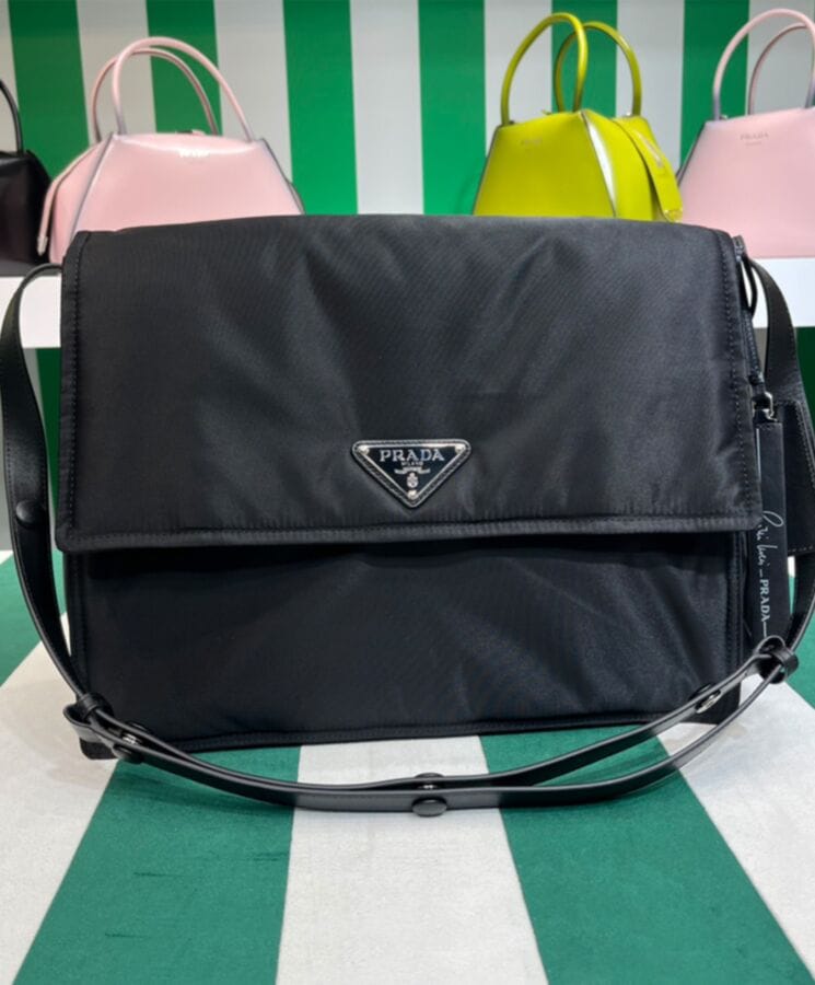 Prada Re-Nylon Large Padded Shoulder Bag 1BD256 Black - Image 4