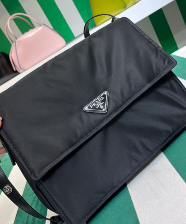 Prada Re-Nylon Large Padded Shoulder Bag 1BD256 Black - Image 3