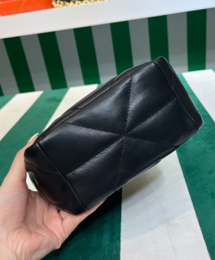 Prada Small Nappa-leather Tote Bag With Topstitching 1BG451 Black - Image 5