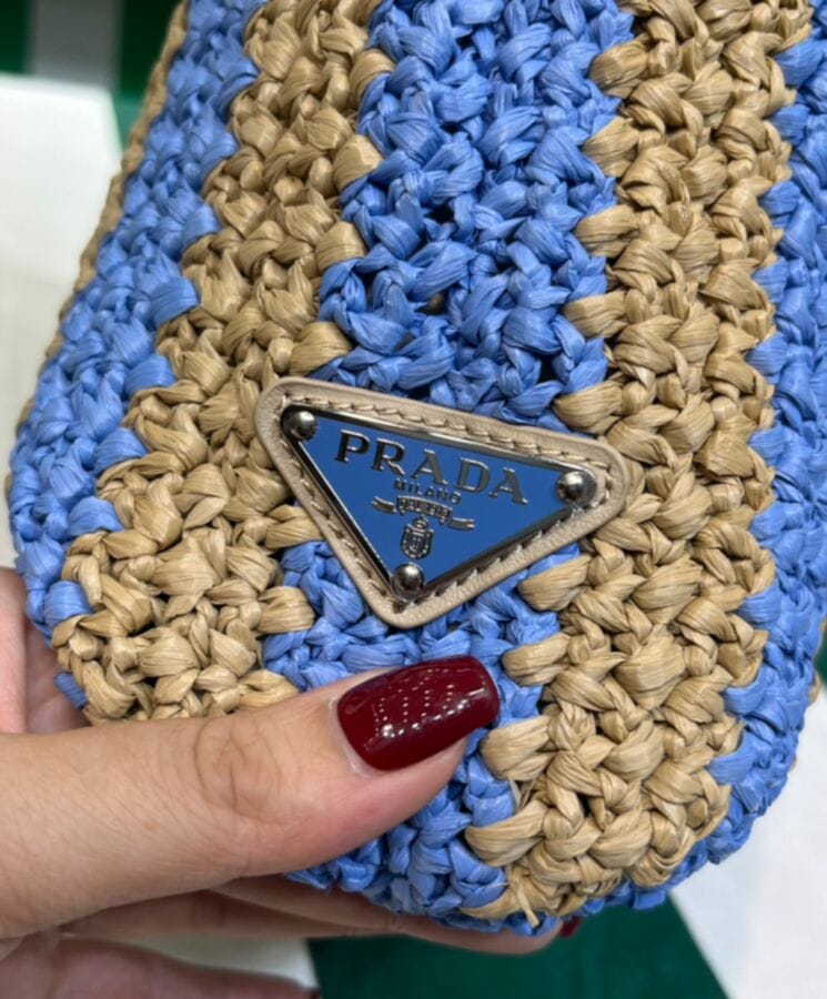 Prada Small Raffia Tote Bag - Image 6