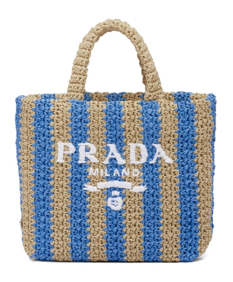 Prada Small Raffia Tote Bag