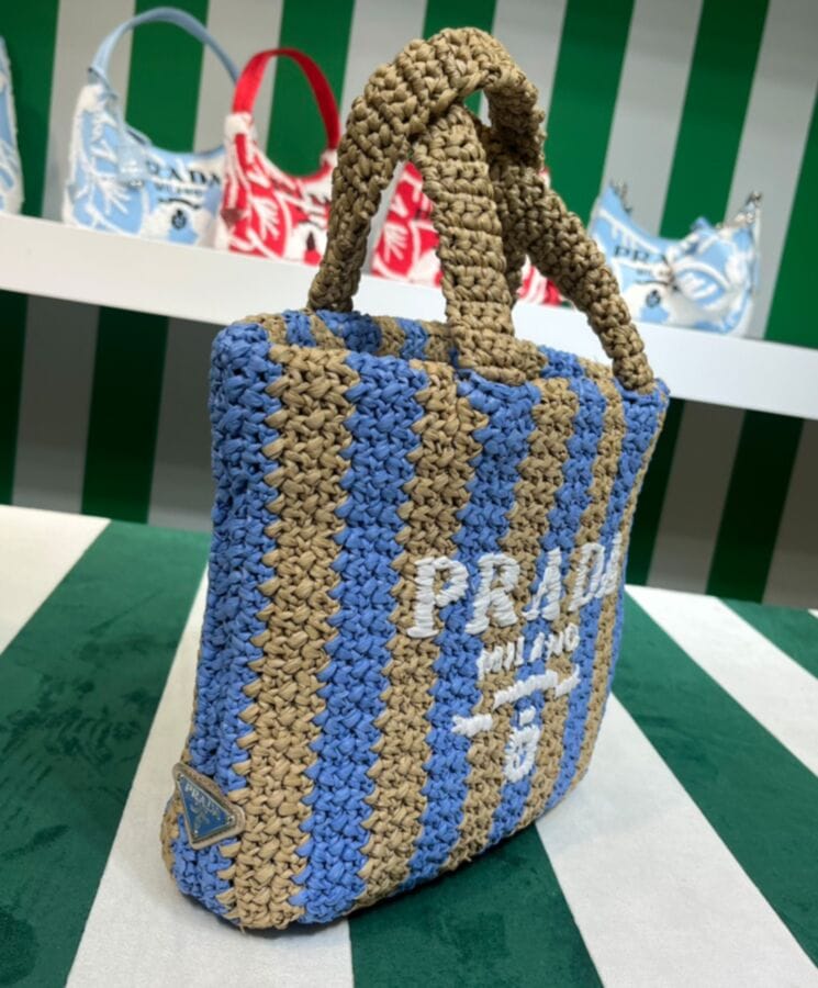 Prada Small Raffia Tote Bag - Image 4