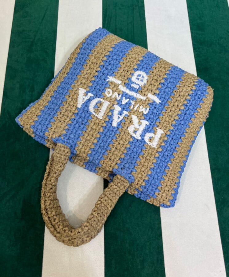 Prada Small Raffia Tote Bag - Image 3