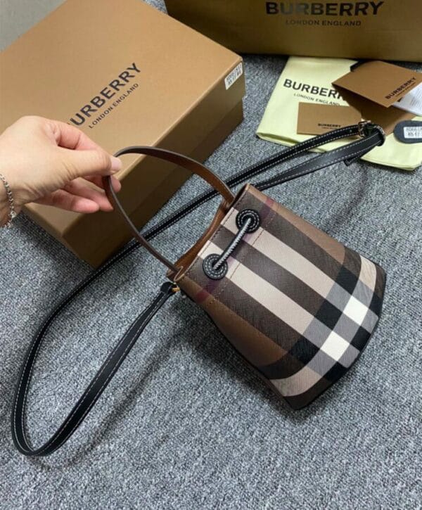 Burberry Mini TB Bucket Bag Coffee - Image 2