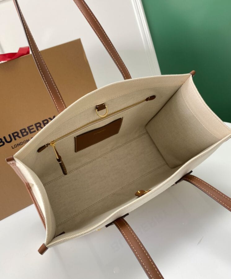 Burberry Two-tone Canvas And Leather Small Freya Tote - Image 4