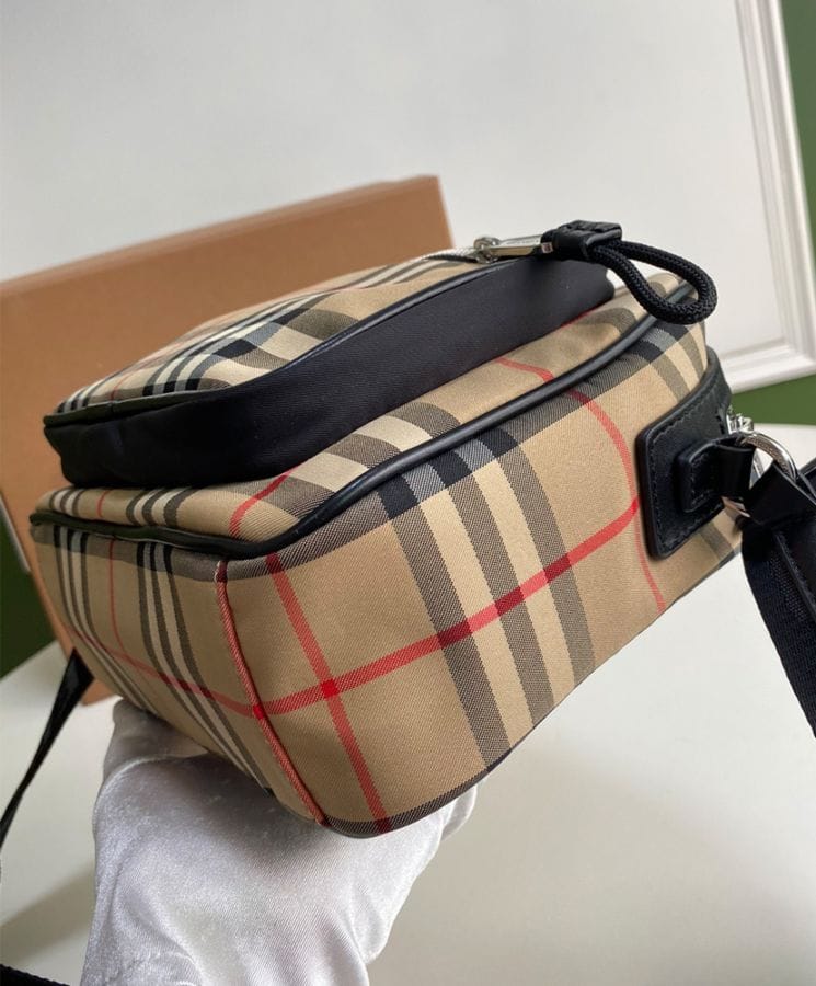 Burberry Vintage Check and Leather Crossbody Bag Apricot - Image 4
