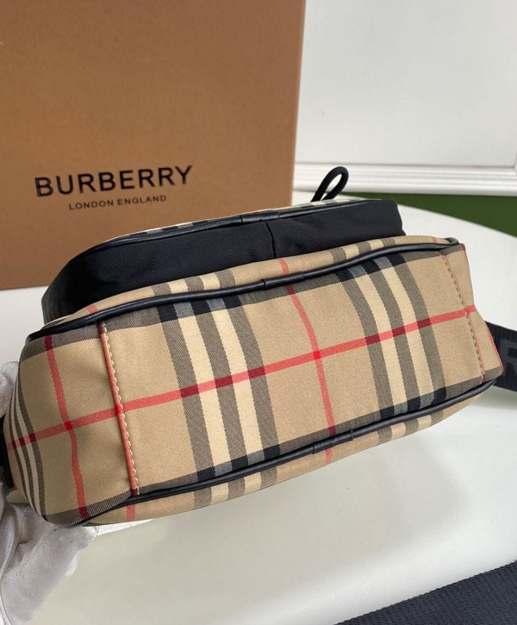 Burberry Vintage Check and Leather Crossbody Bag Apricot - Image 5