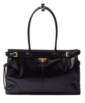 Prada Large Leather Handbag 1BA433 Black