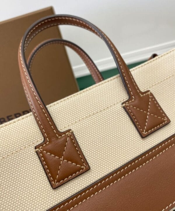 Burberry Two-tone Canvas And Leather Mini Freya Tote - Image 7