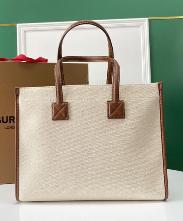 Burberry Two-tone Canvas And Leather Small Freya Tote - Image 8