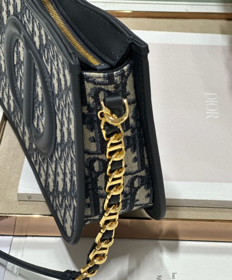 Dior CD Signature Hobo Mini Bag Dark Blue - Image 8