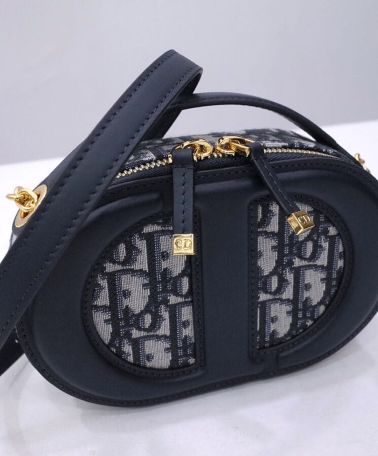 Dior CD Signature Oval Camera Bag Dark Blue - Image 7