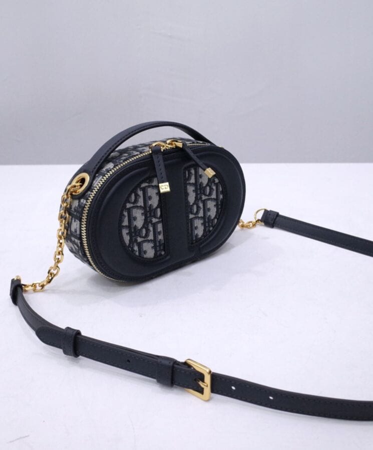 Dior CD Signature Oval Camera Bag Dark Blue - Image 3