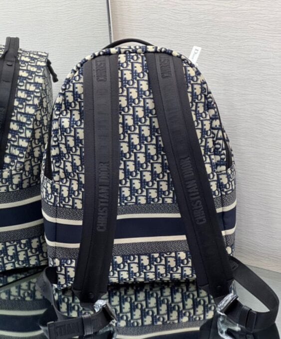Dior Diortravel Backpack Dark Blue - Image 4