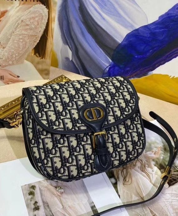 Dior Medium Dior Bobby Handbag Dark Blue - Image 4