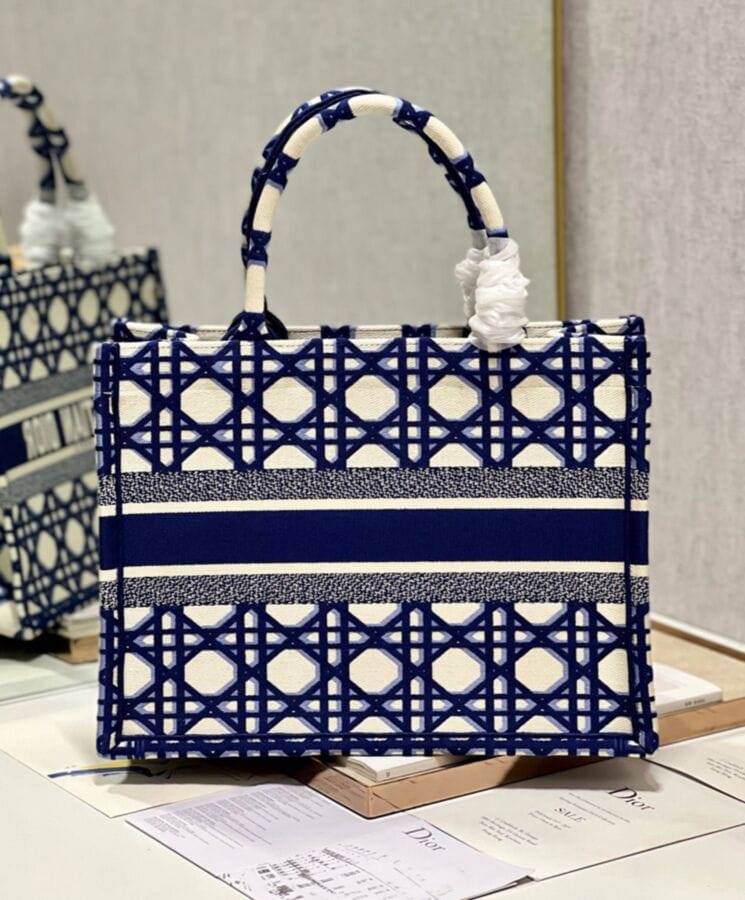 Dior Medium Dior Book Tote Dark Blue - Image 7