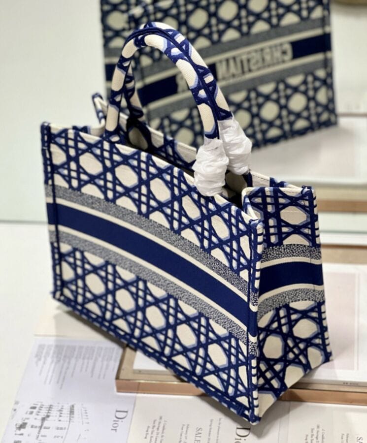 Dior Medium Dior Book Tote Dark Blue - Image 6