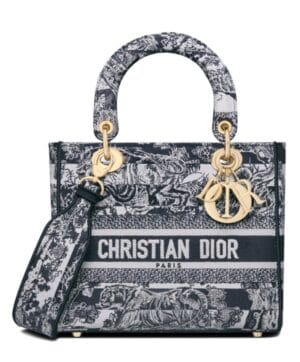 Dior Medium Lady D-Lite Bag Dark Blue