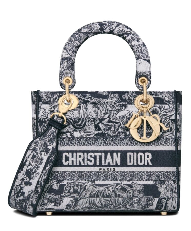 Dior Medium Lady D-Lite Bag Dark Blue