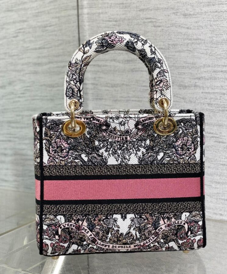 Dior Medium Lady D-Lite Bag Pink - Image 7