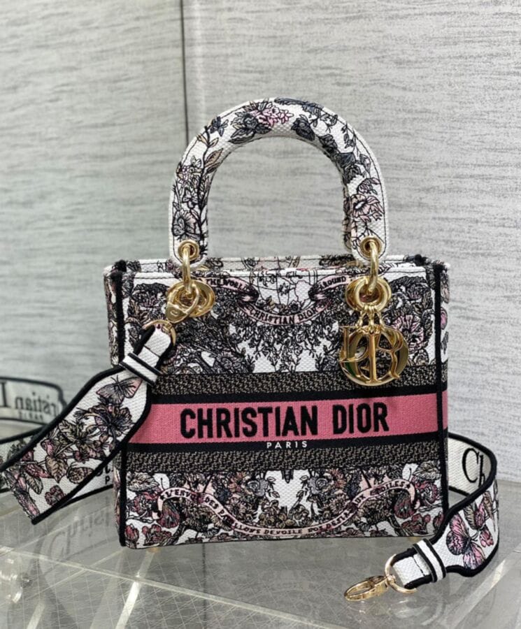 Dior Medium Lady D-Lite Bag Pink - Image 4