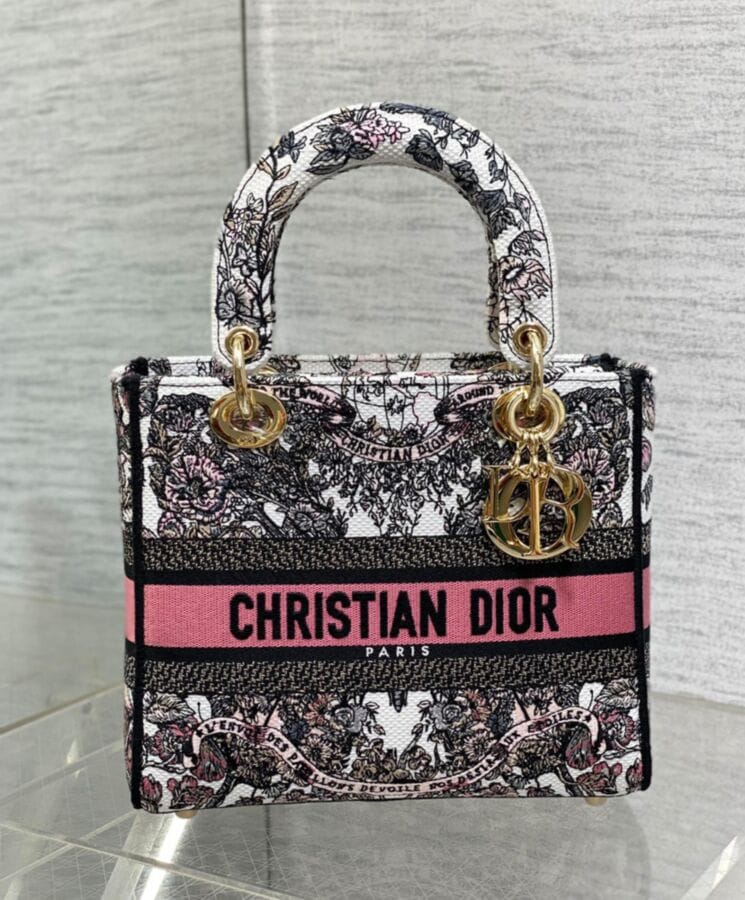 Dior Medium Lady D-Lite Bag Pink - Image 3