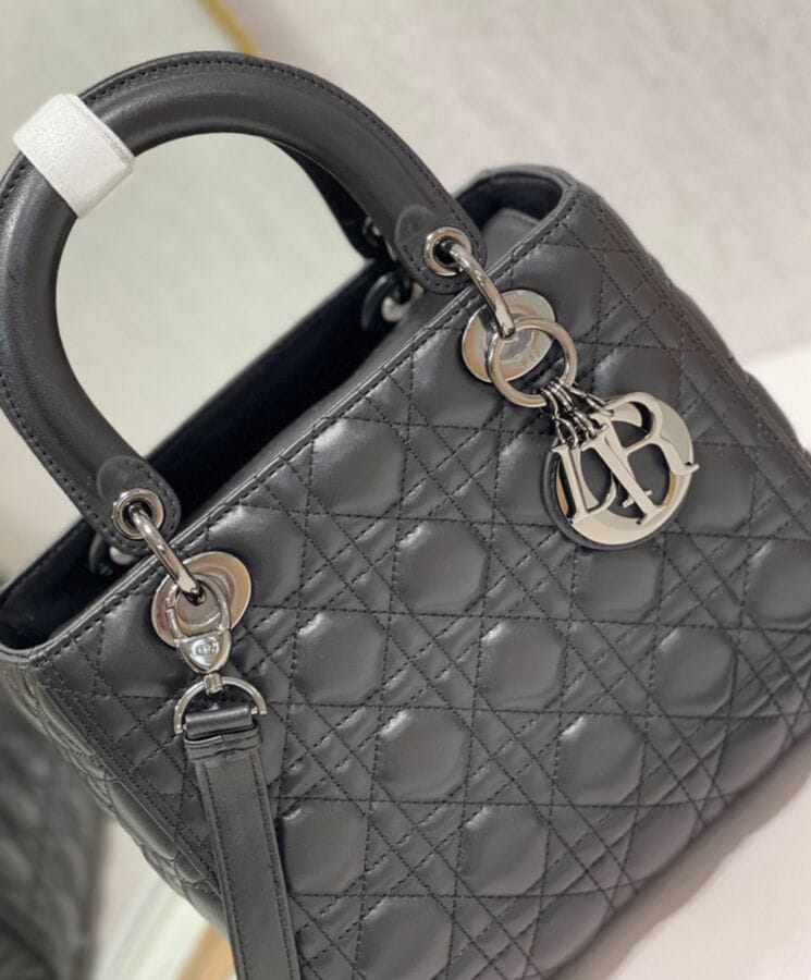Dior Medium Lady Dior Bag Black - Image 7