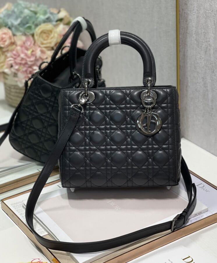 Dior Medium Lady Dior Bag Black - Image 4