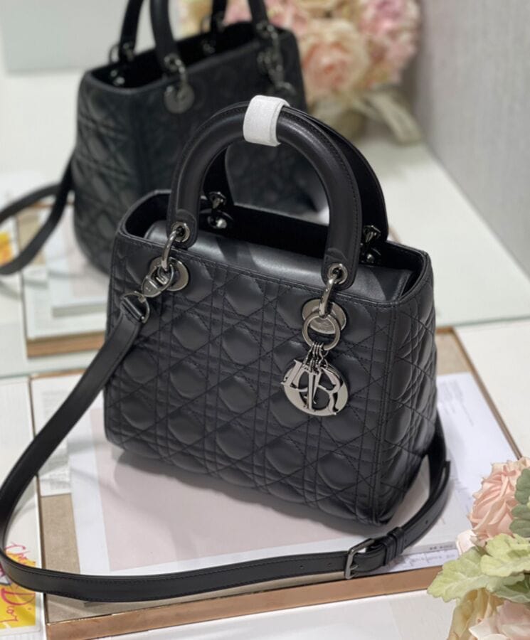 Dior Medium Lady Dior Bag Black - Image 3
