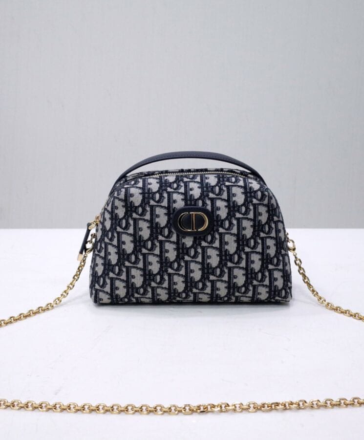 Dior Mini 30 Montaigne D-Cosy Bag Dark Blue - Image 4
