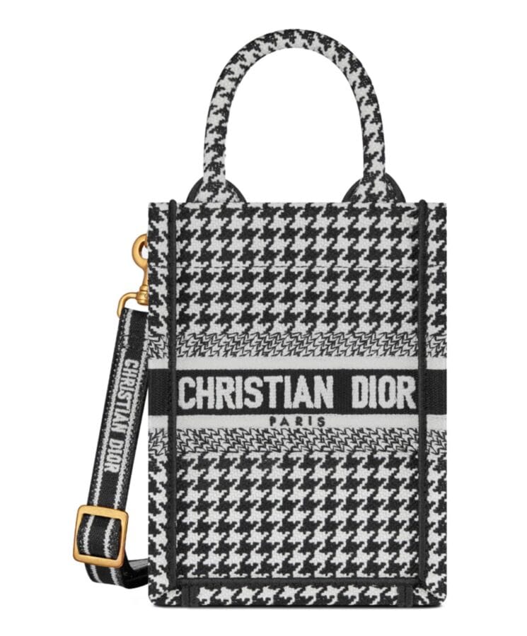 Dior Mini Dior Book Tote Phone Bag Black