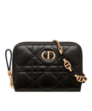 Dior Mini Dior Caro Zipped Pouch Black