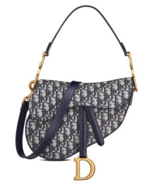 Dior Saddle Bag With Strap Dark Blue