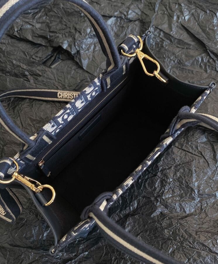 Dior Small Dior Book Tote Dark Blue - Image 5